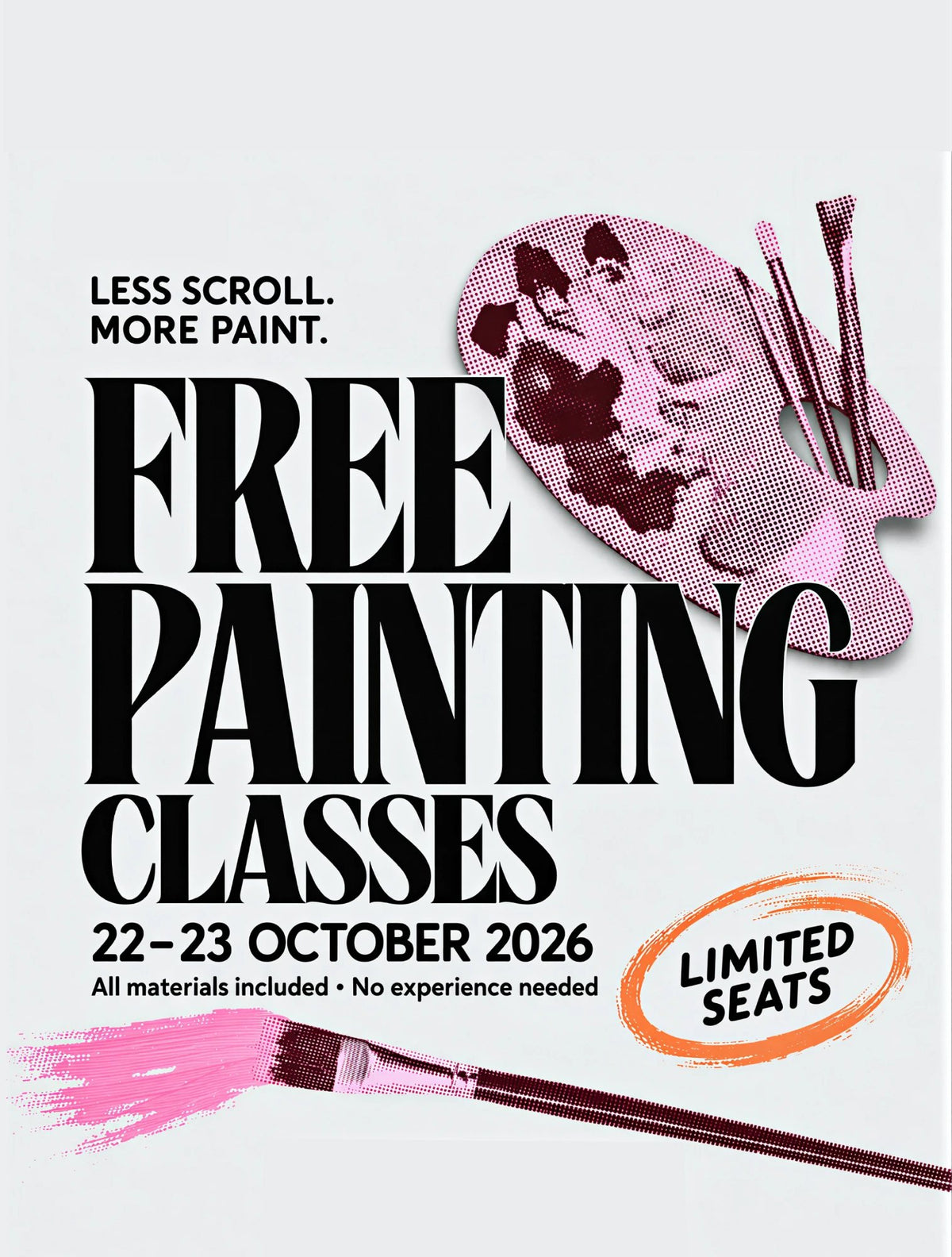 Free painting classes, 22–23 October 2026